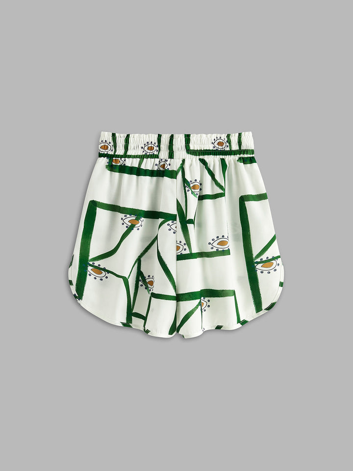Julia - Trekkoordshortset met print
