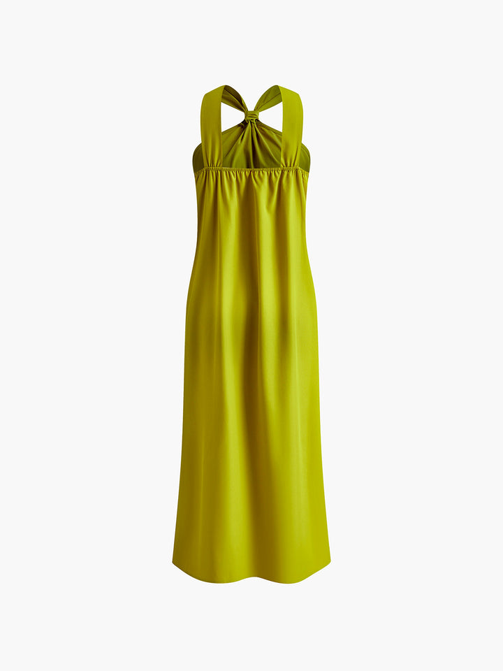 Hanna - Kruis Halter Split Lange Jurk