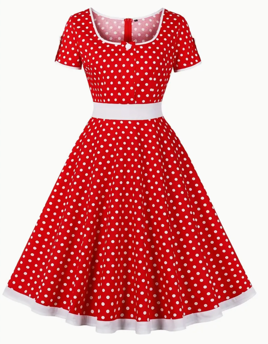 ADA - Elegante vintage polka jurk voor lente/zomer