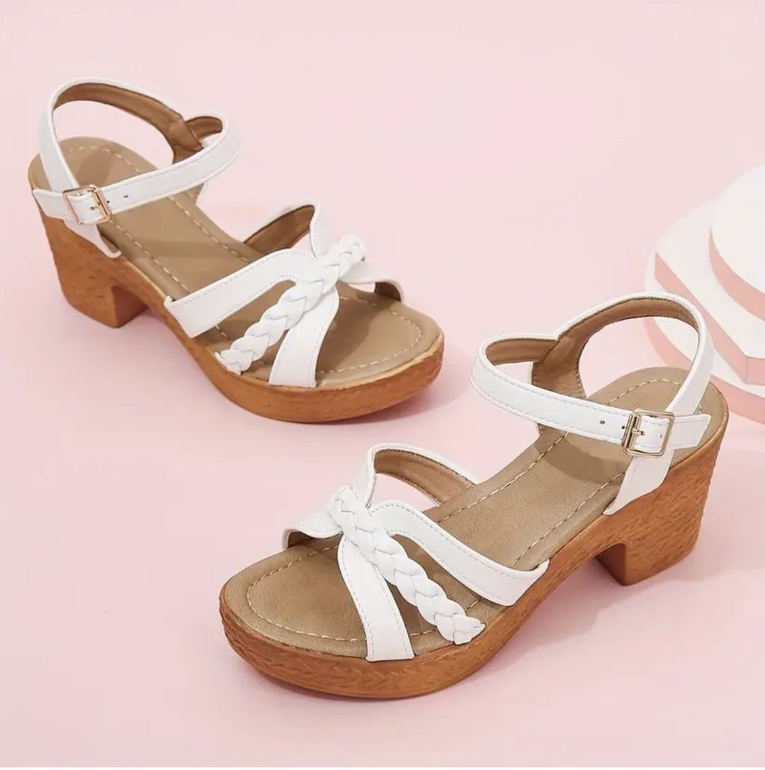 Lieke - De zomerse sandalen met gevlochten chunky hak