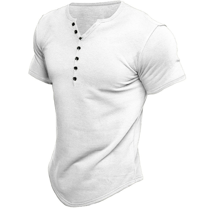 Heren-T-shirt met slim fit en halve knoopsluiting
