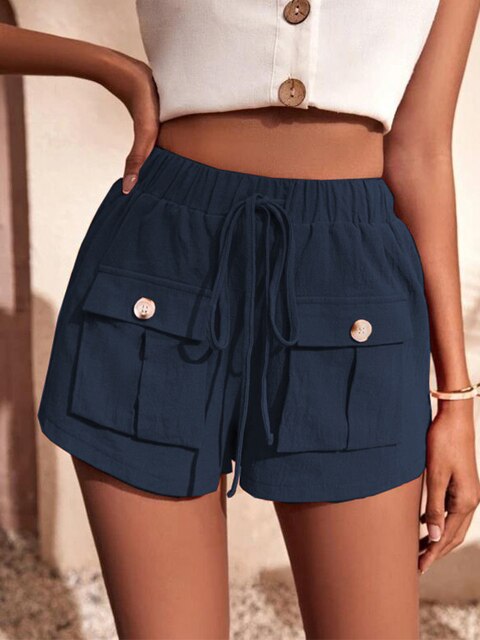 ALISHA - Casual cargoshort met elastiek in de taille