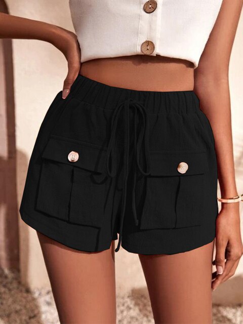 ALISHA - Casual cargoshort met elastiek in de taille