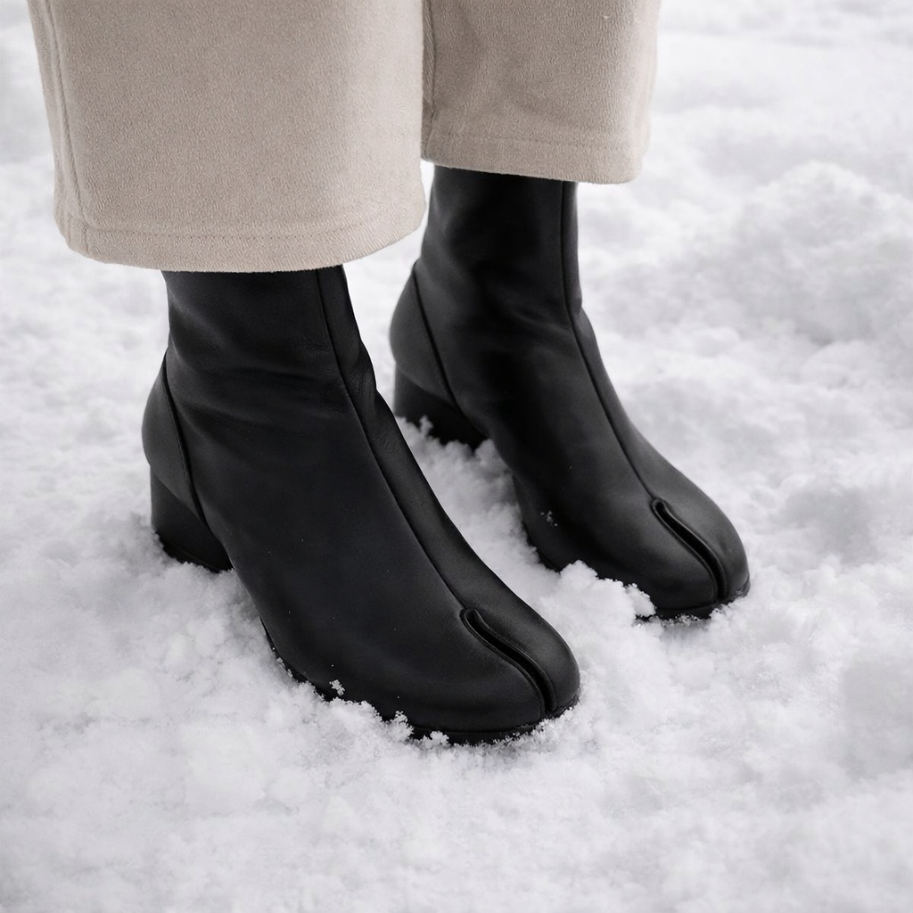 Enkellaarsjes met gespleten teen en hak - Yalneth