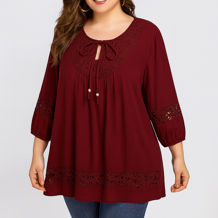 Damesblouse van kant met strik voor - Marena