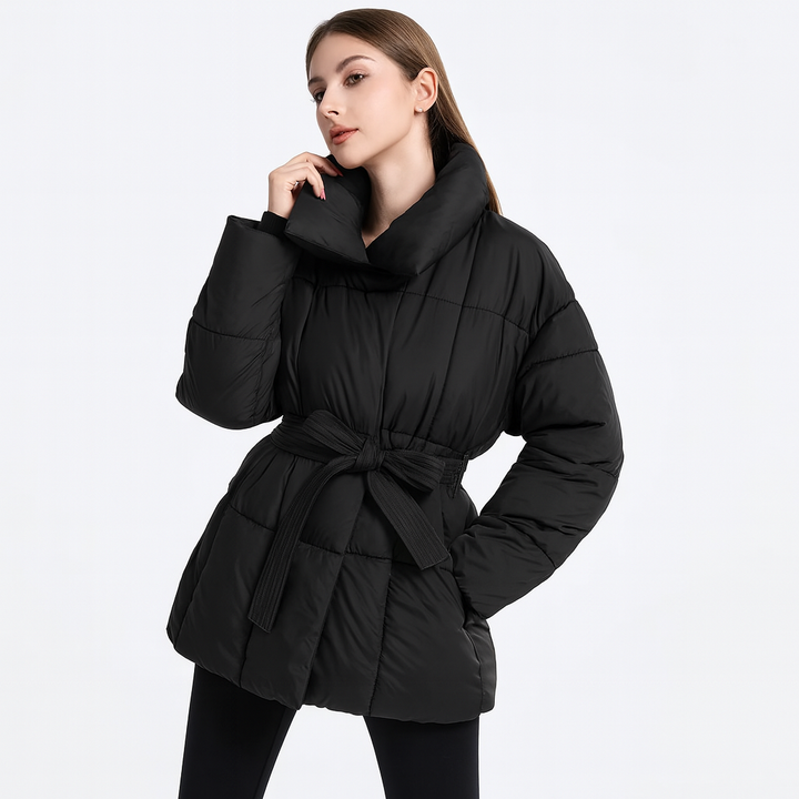 Trendy dames winterjas met verstelbare riem - Freja