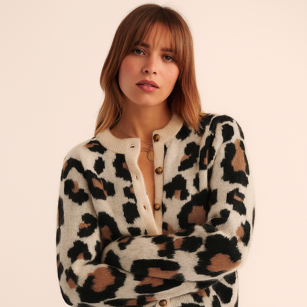 Damescardigan met moderne print - Alvéra