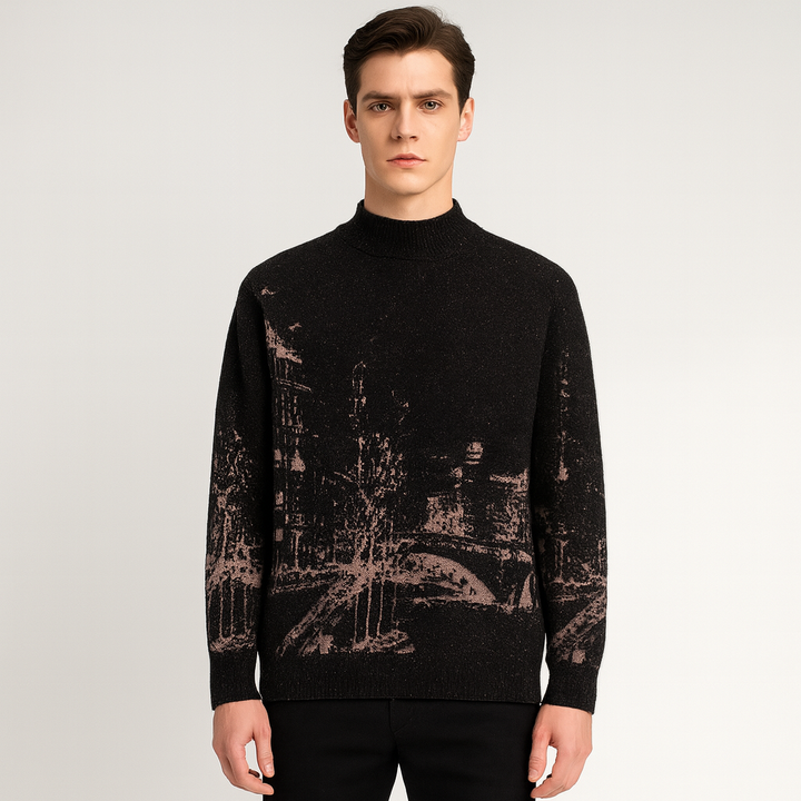 Dikke gebreide herentrui urban effect - Naël