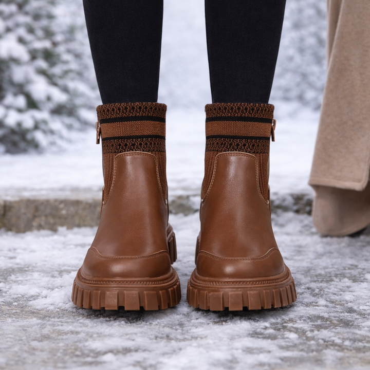 Gebreide dameslaarzen met dikke zolen - Narevi