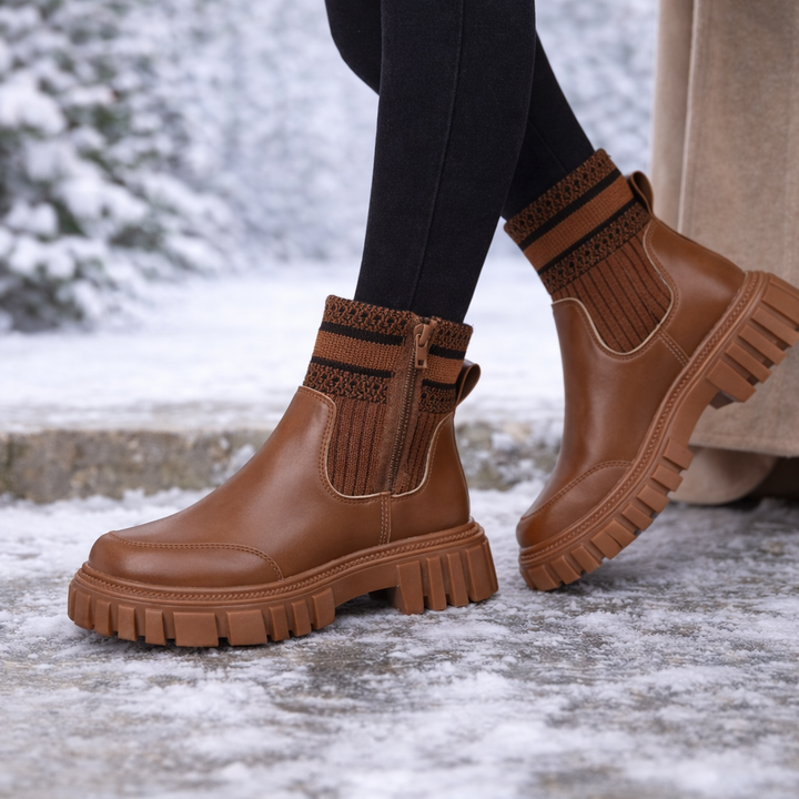 Gebreide dameslaarzen met dikke zolen - Narevi