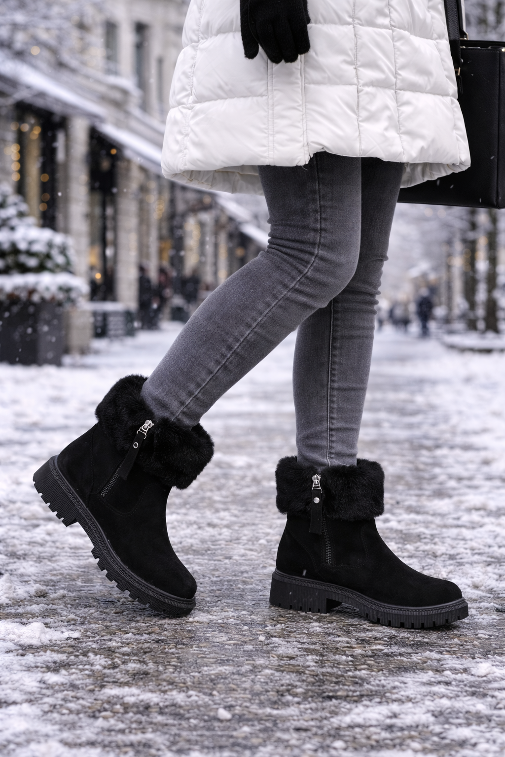 Dames snowboots met zijrits en thermovoering - Xavira