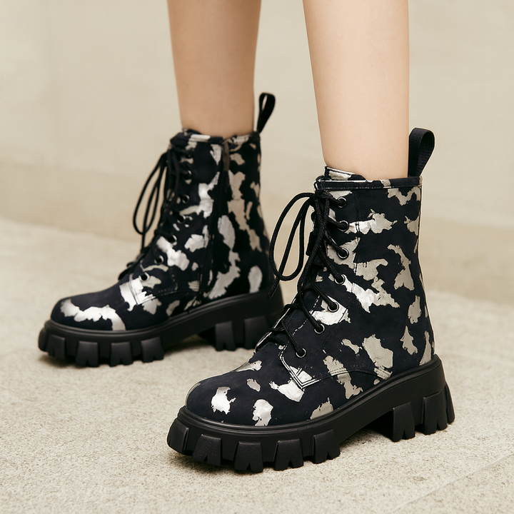 Militaire laarzen met artistiek effect voor dames - Ysia