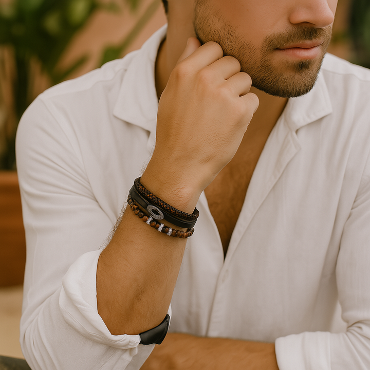 Elegant Vintage - Luxe lederen armband