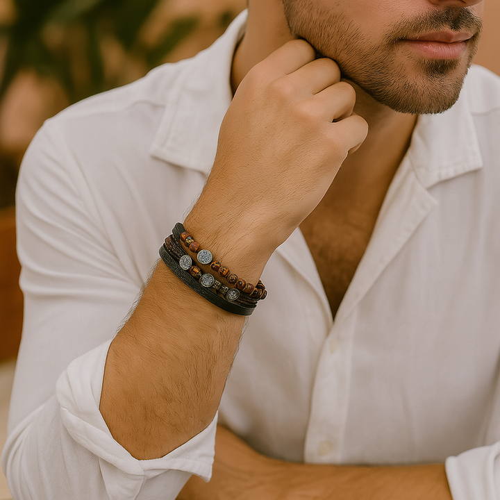 Elysian Vintage - Luxe lederen armband