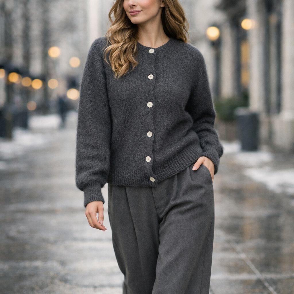 Damescardigan klassiek los silhouet - Annika