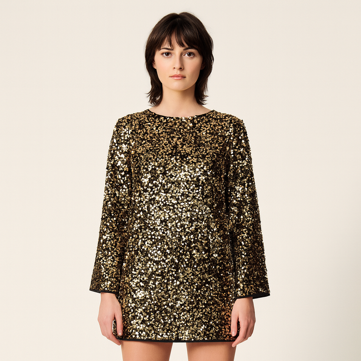 Paillettenjurk met ontspannen pasvorm - Aeryn