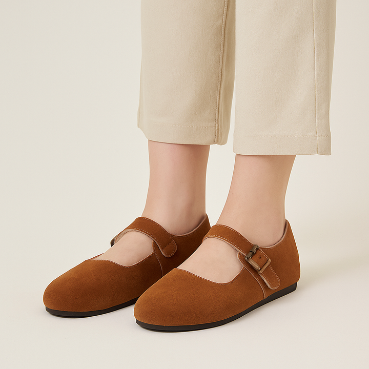 Lage damesschoenen met suède-effect en warme voering - Alviera