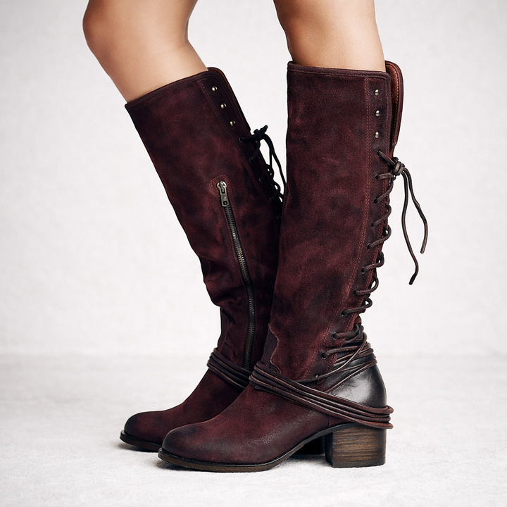 Hoge veterlaarzen voor dames - Sheryl