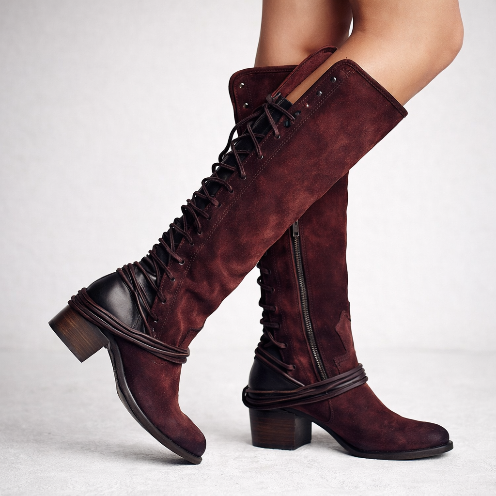 Hoge veterlaarzen voor dames - Sheryl