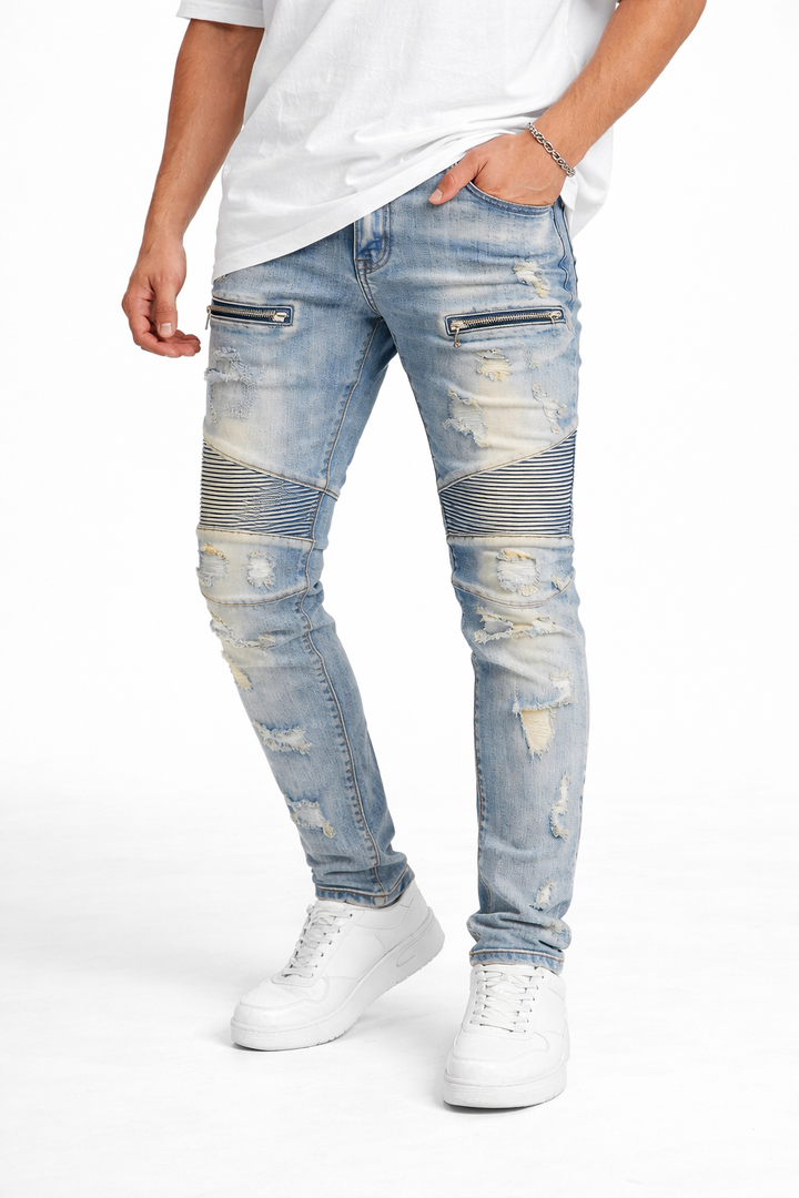 Heren skinny bikerjeans - Yrvar