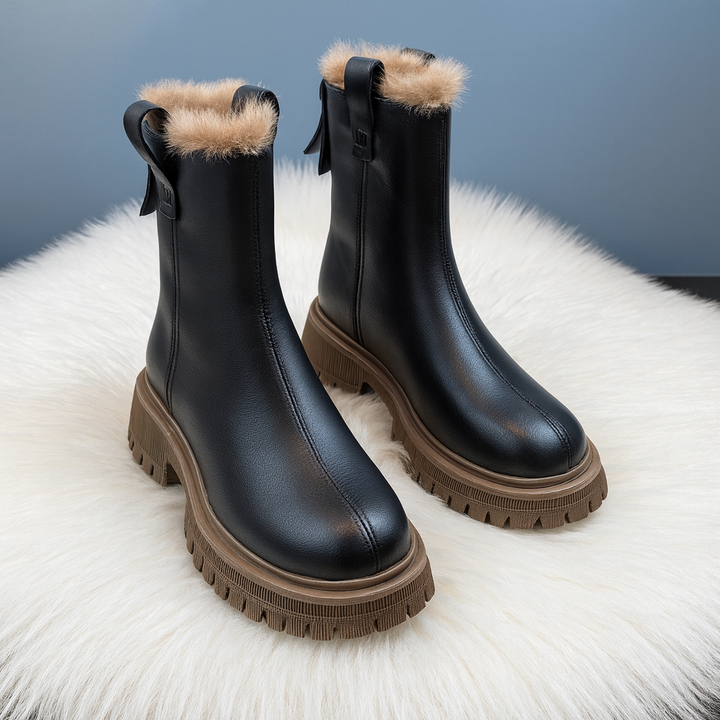 Stoere enkellaarsjes voor dames met pluche voering - Maeryn