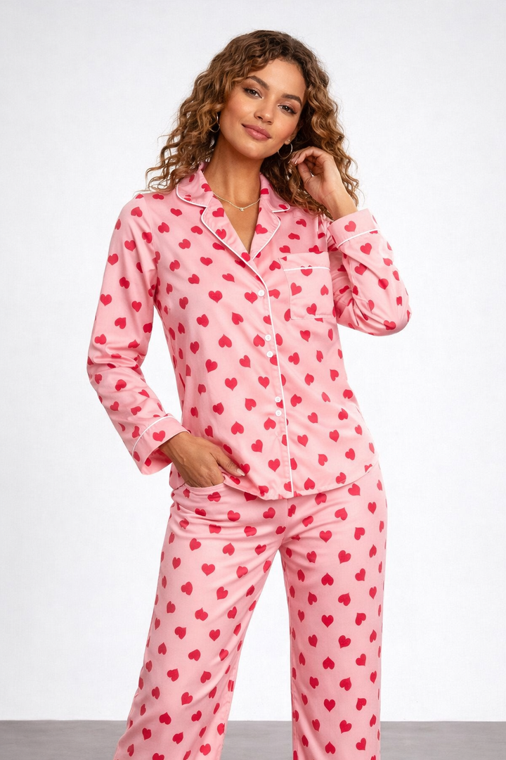 Pyjamaset voor dames met shirt en broek met print - Yena