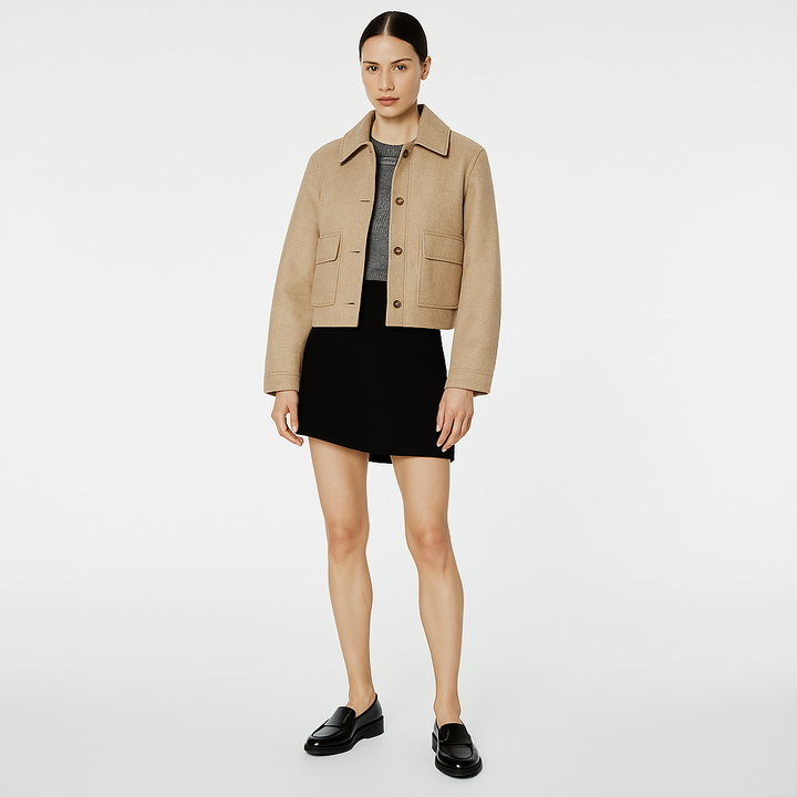 Casual herfstjas voor dames met klep en zakken - Heidi