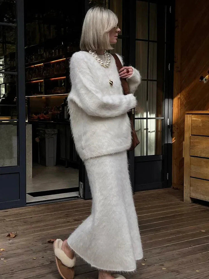 Gebreide damesset met zachte textuur - Eliane