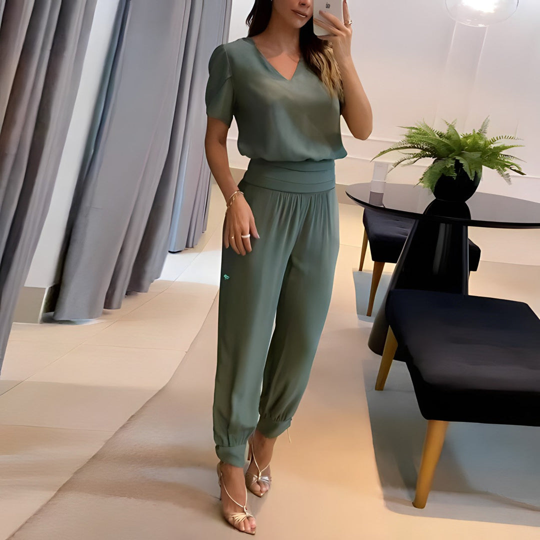 Blusana - Modieuze blouse en broekset met buikbedekking