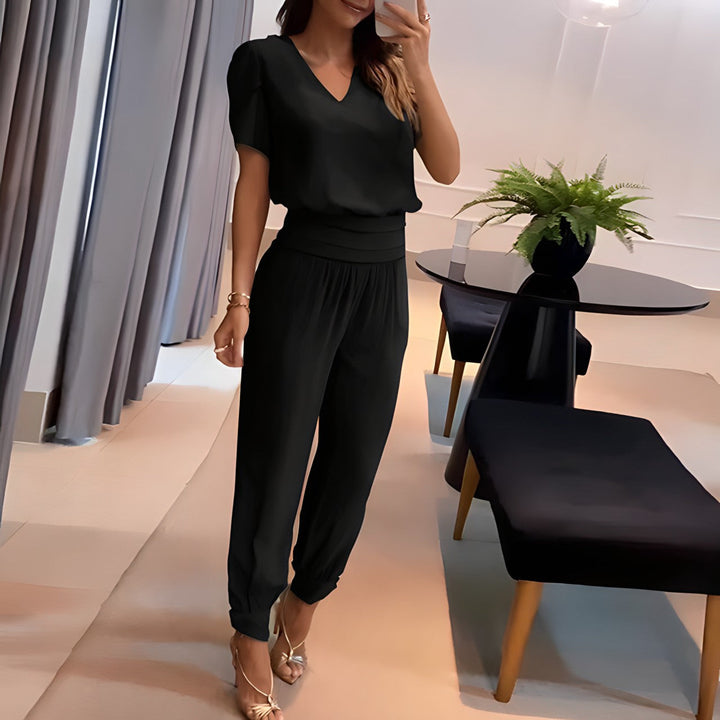 Blusana - Modieuze blouse en broekset met buikbedekking