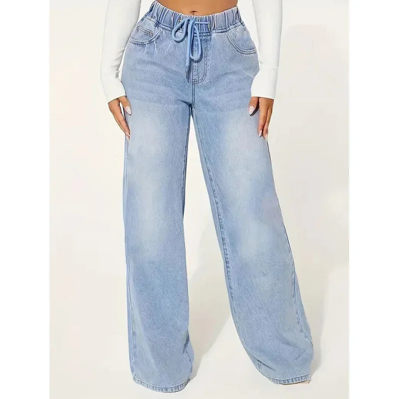 Damesjeans met wijde hoge taille - Amandine
