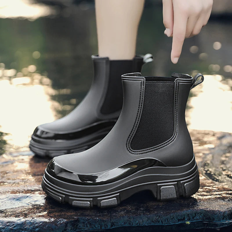 Waterdichte dameslaarzen met dikke zool en elastiek - Liora