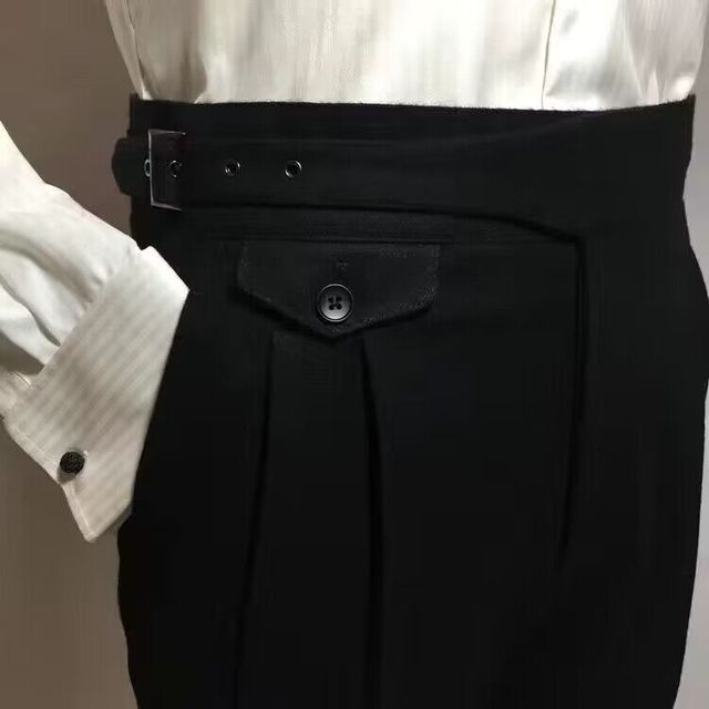 Elegante wollen broek met riem voor heren