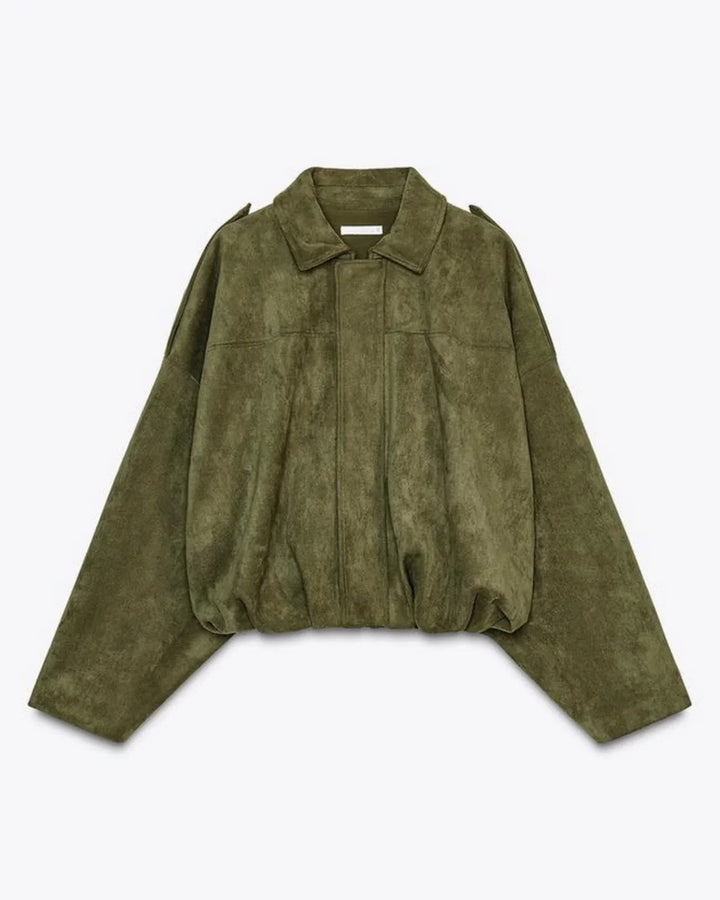 Oversized damesjack van vegan suèdeleer - Fabiane