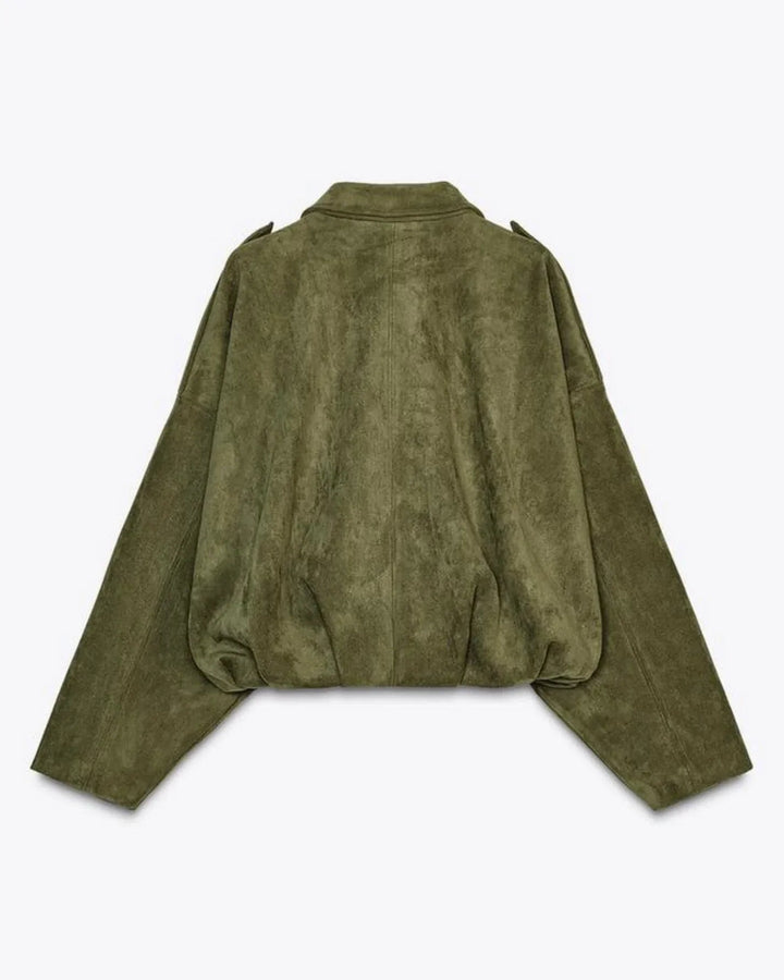 Oversized damesjack van vegan suèdeleer - Fabiane
