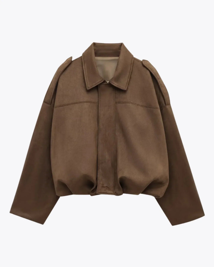 Oversized damesjack van vegan suèdeleer - Fabiane