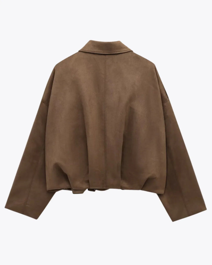 Oversized damesjack van vegan suèdeleer - Fabiane
