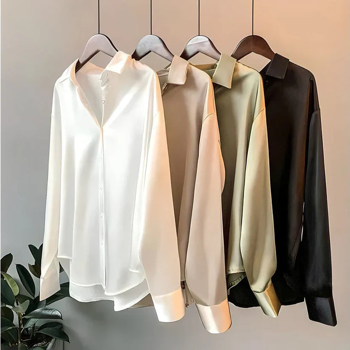 Ledina - Luxueus zijden damesshirt voor een elegante look