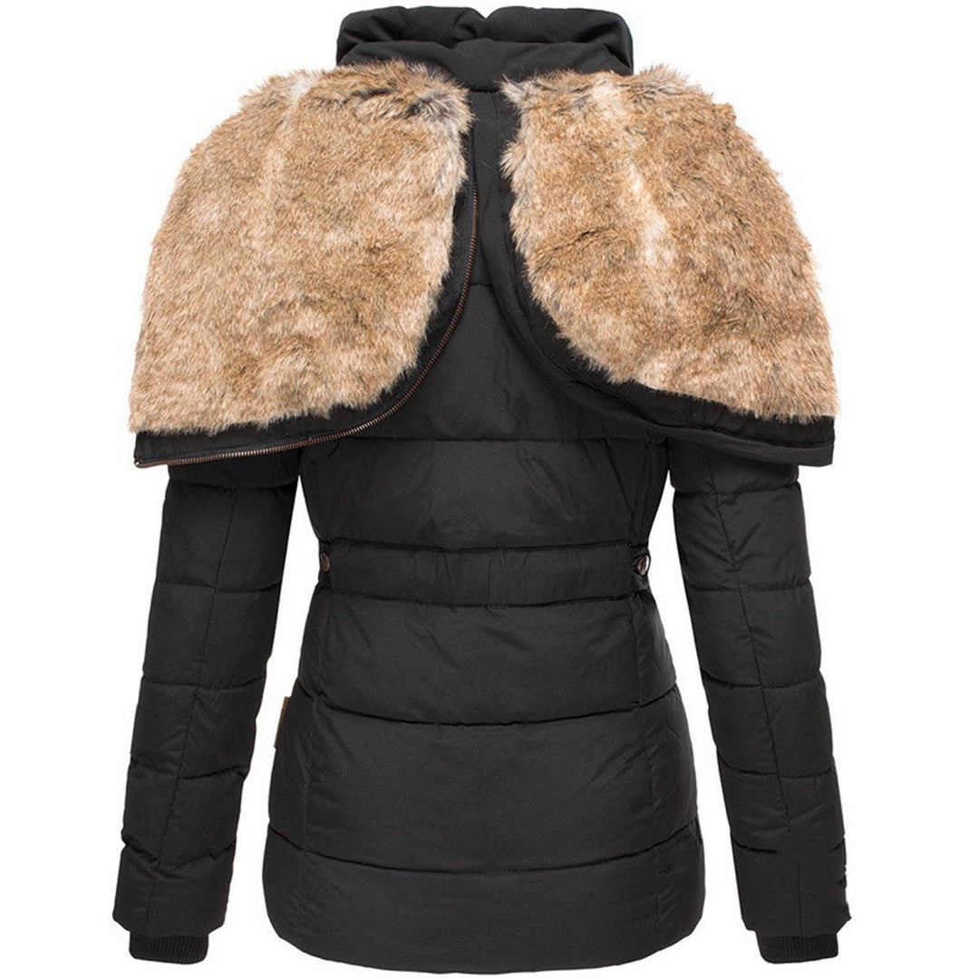 Elegante dames winterjas met bont capuchon