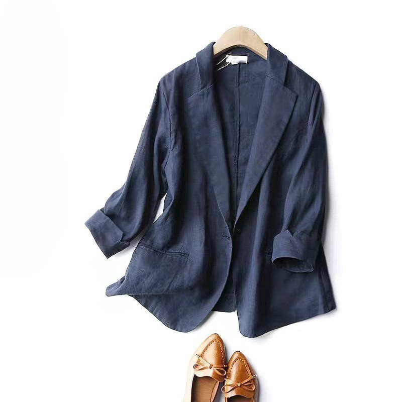 Effen linnen blazer voor dames - Amara