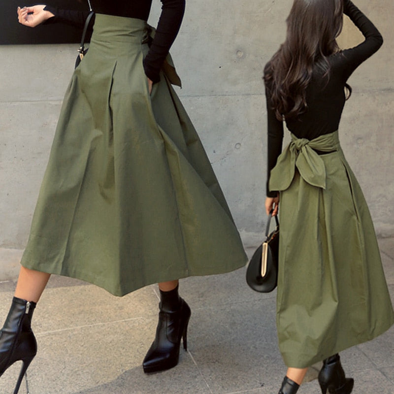 Dames midirok met hoge taille