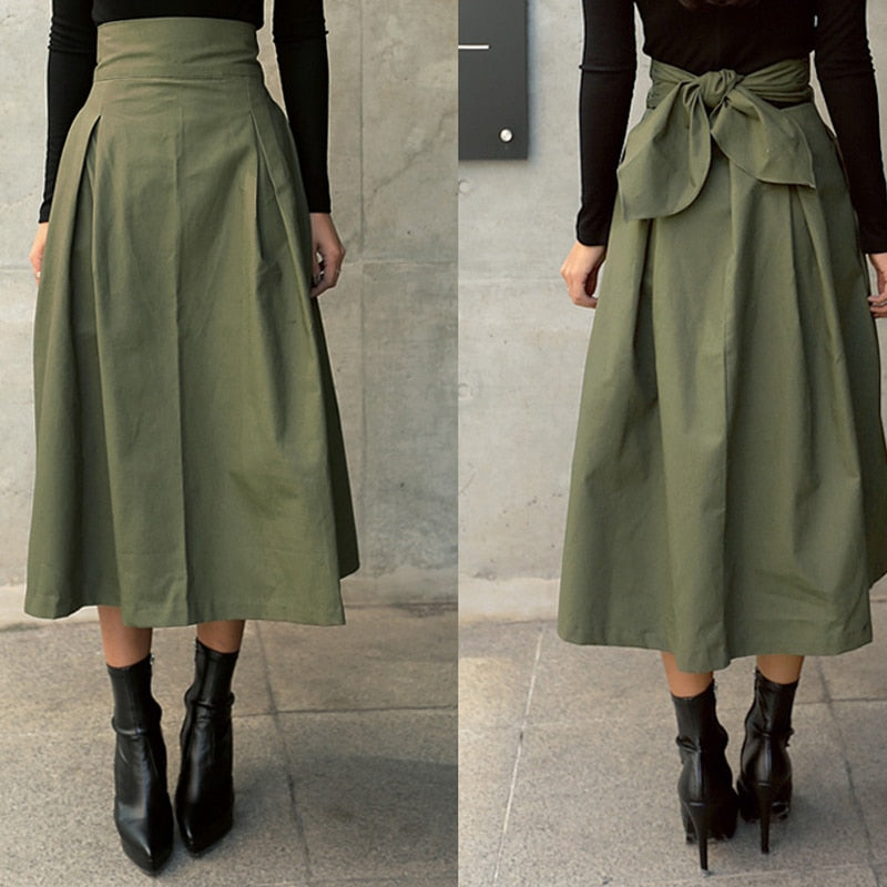 Dames midirok met hoge taille
