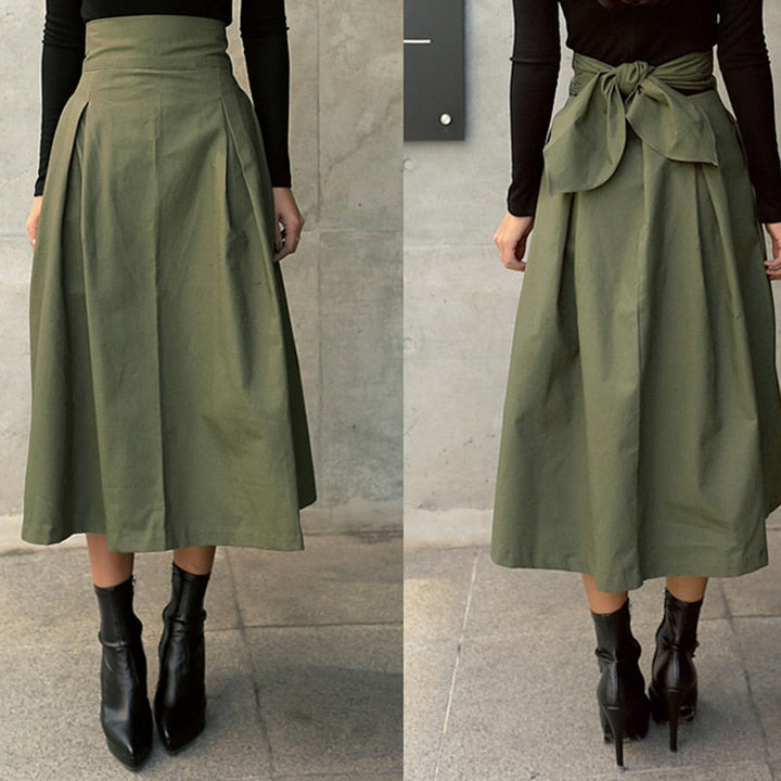 Dames midirok met hoge taille