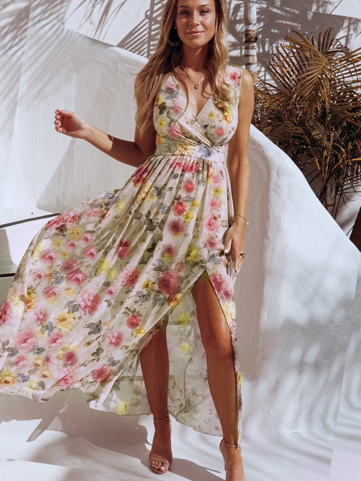 Gianna - Lange jurk met bloemenprint