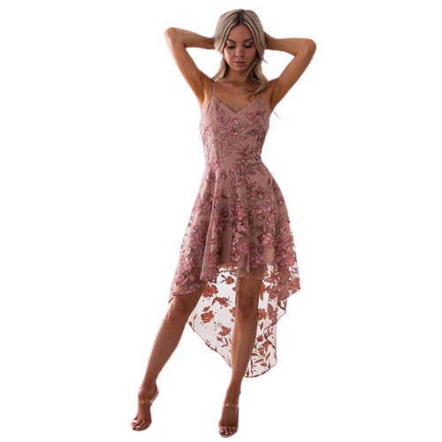 Bianca - Lange jurk met kant en borduursel