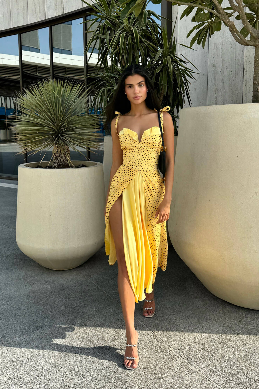 Stefania - Lange maxi-jurk met V-halslijn