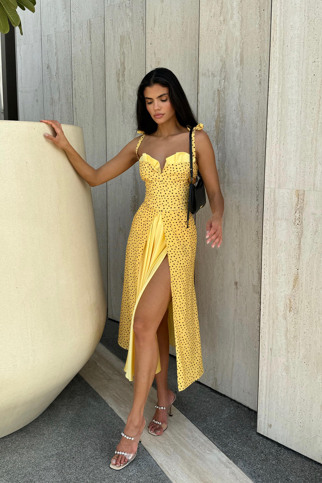Stefania - Lange maxi-jurk met V-halslijn