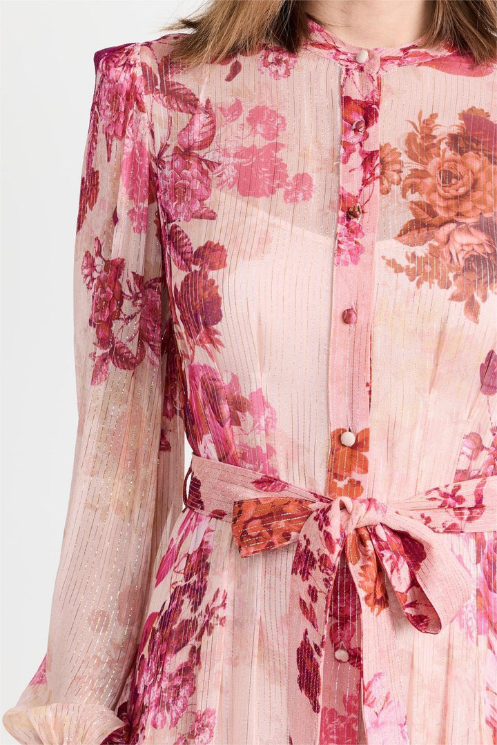 Naty - Jurk met lange mouwen en bloemenprint