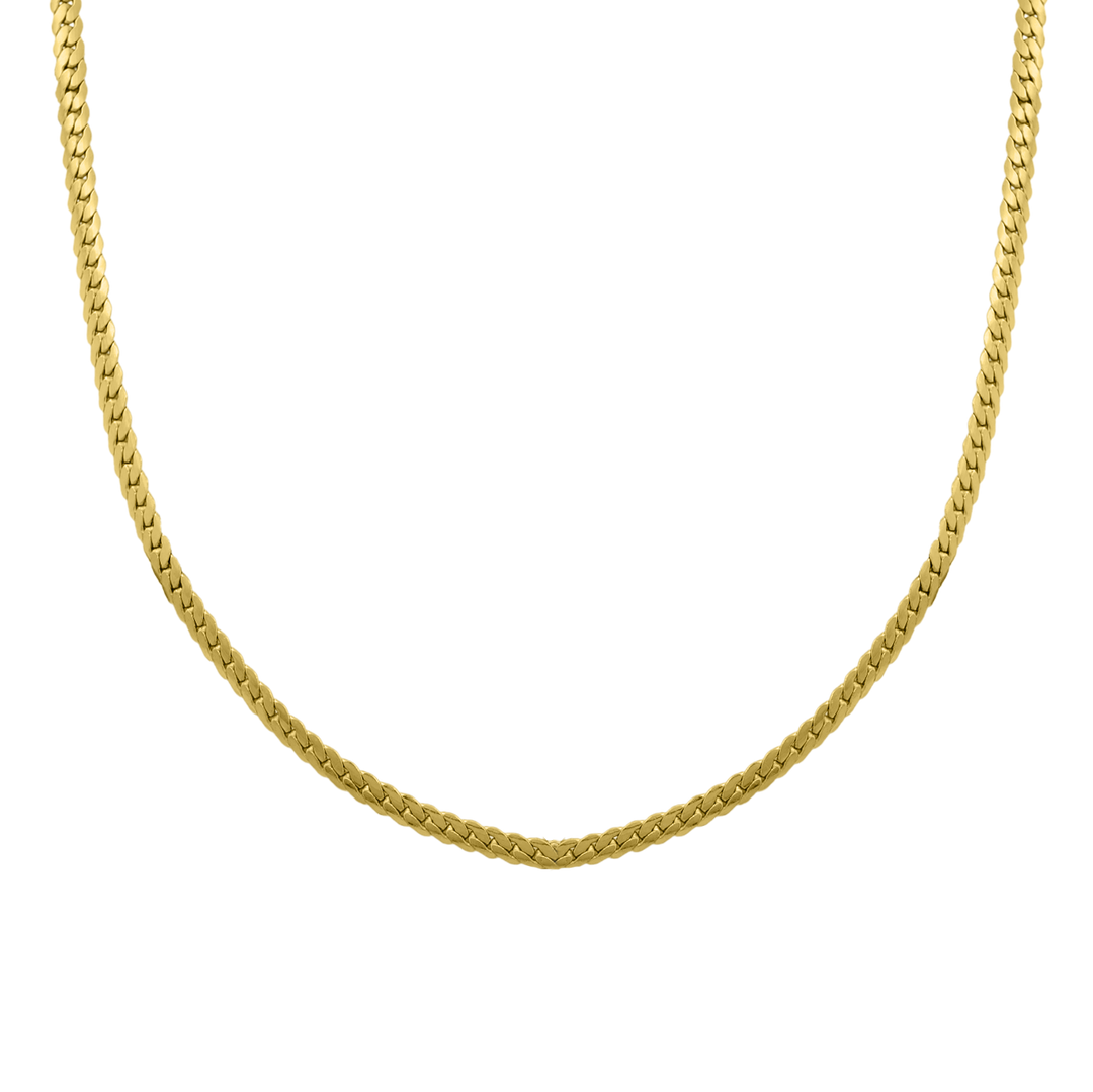 Eenvoudige ketting 18K verguld