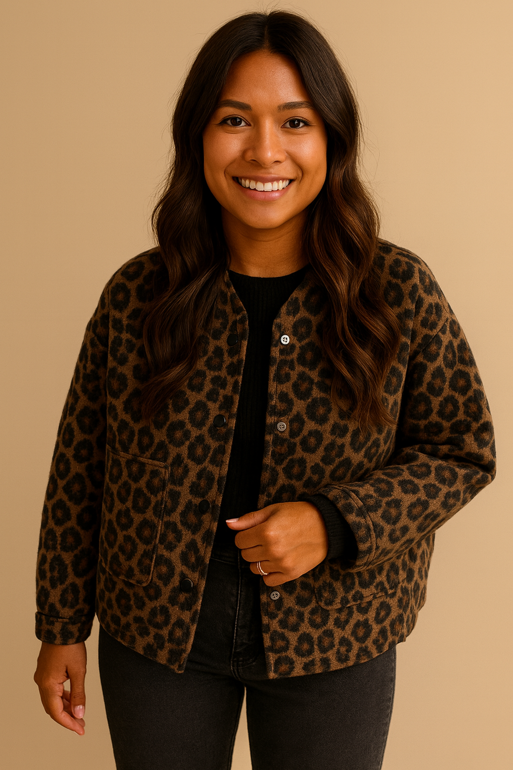 Damesjas met luipaardprint - Leandra